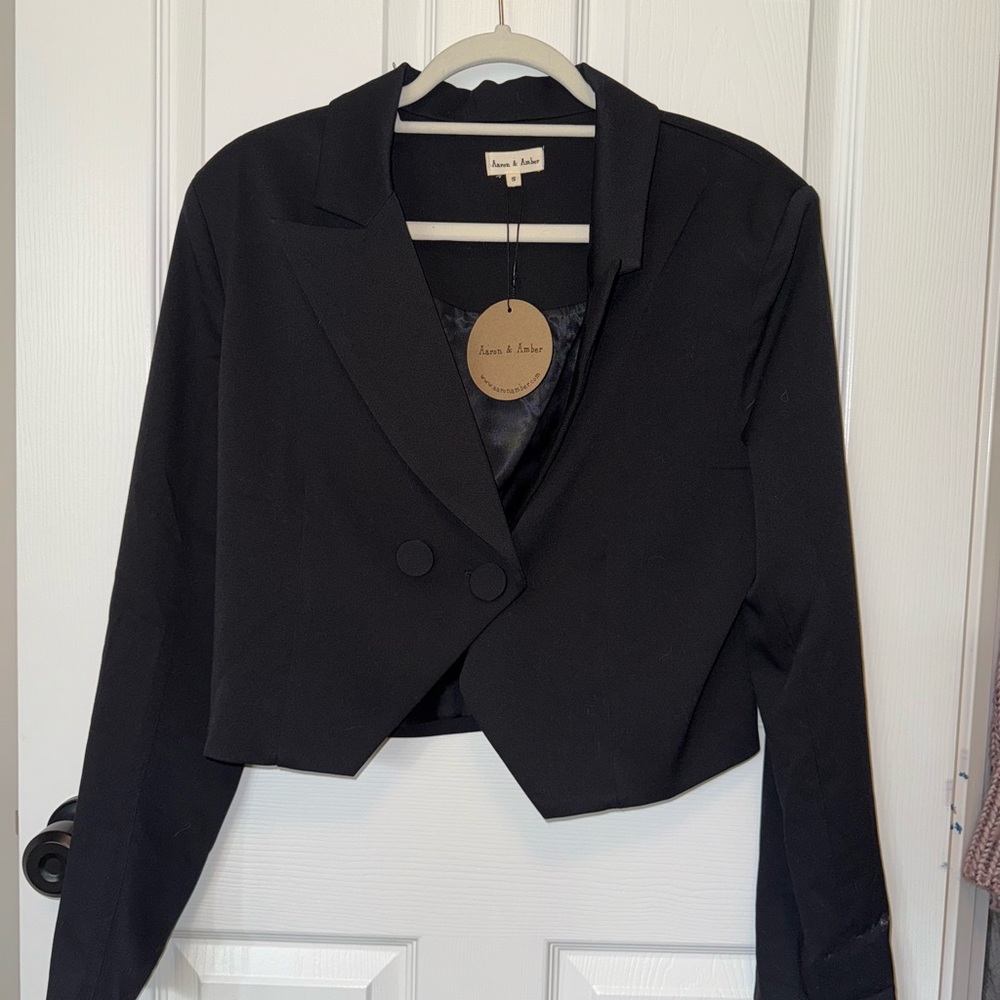 Black Blazer Suit Jacket Formal Wear